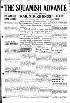 Squamish Advance: Thursday, August 31, 1950