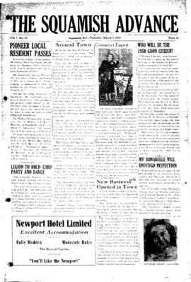 Squamish Advance: Thursday, March 1, 1951