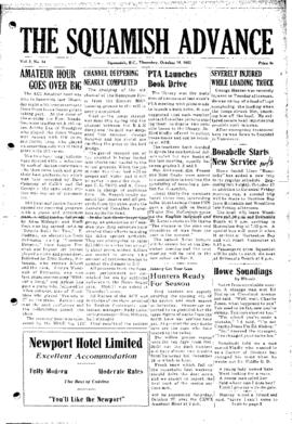 Squamish Advance: Thursday, October 18, 1951