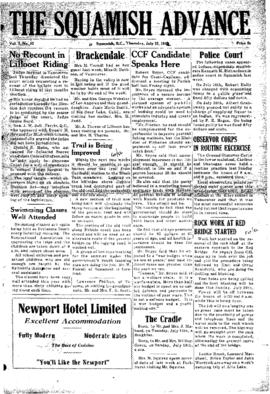 Squamish Advance: Thursday, July 23, 1952