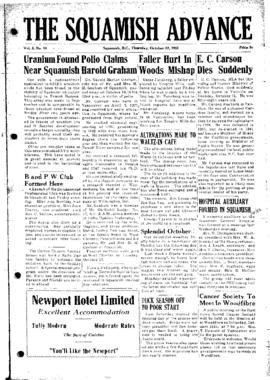 Squamish Advance: Thursday, October 23, 1952