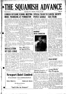 Squamish Advance: Thursday, October 30, 1952