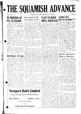 Squamish Advance: Thursday, February 26, 1953