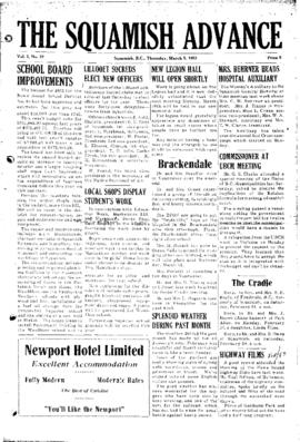 Squamish Advance: Thursday, March 5, 1953