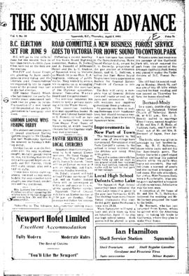 Squamish Advance: Thursday, April 2, 1953