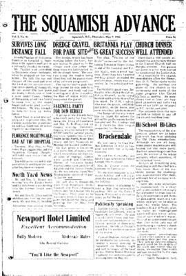 Squamish Advance: Thursday, May 7, 1953