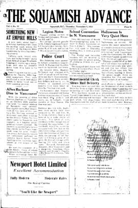 Squamish Advance: Thursday, November 5, 1953