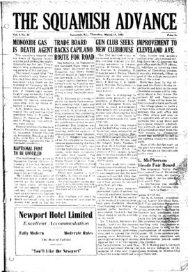 Squamish Advance: Thursday, March 11, 1954