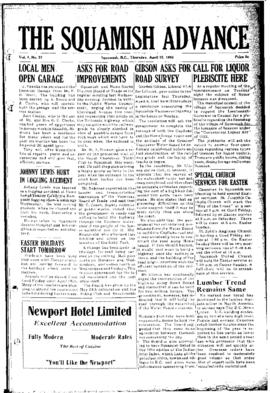 Squamish Advance: Thursday, April 15, 1954