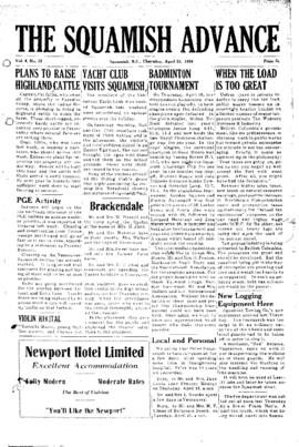 Squamish Advance: Thursday, April 22, 1954