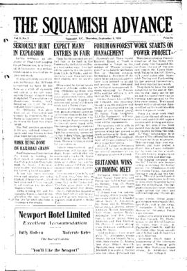 Squamish Advance: Thursday, September 2, 1954