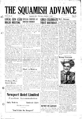 Squamish Advance: Thursday, October 7, 1954