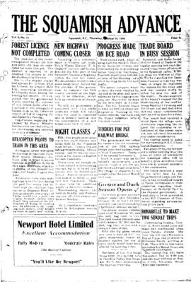 Squamish Advance: Thursday, October 14, 1954