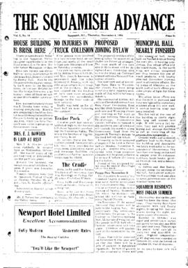 Squamish Advance: Thursday, November 4, 1954