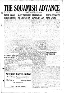 Squamish Advance: Thursday, November 11, 1954