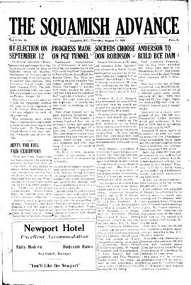 Squamish Advance: Thursday, August 11, 1955