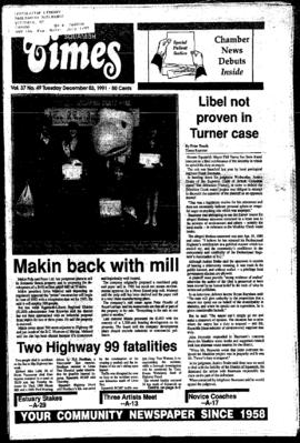 Squamish Times: Tuesday, December 3, 1991