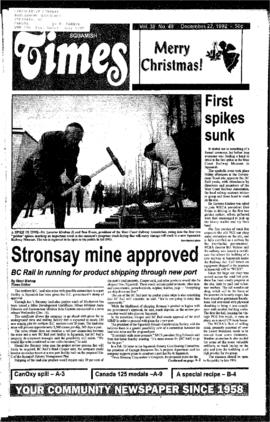 Squamish Times: Tuesday, December 22, 1992