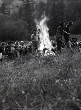 Campfire at Scout camp