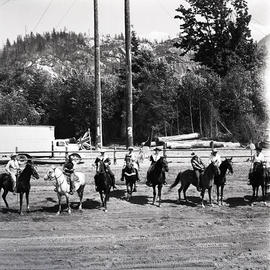 People riding horses