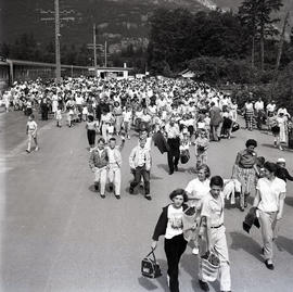 Crowd walking