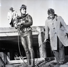 Diver on dock