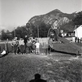 Children playing on slide