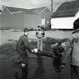 Children in pond