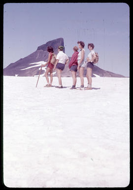 Young people on glacier