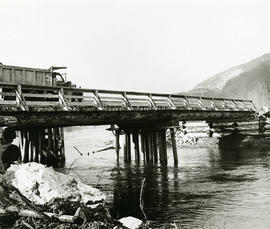 Truck crossing bridge