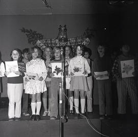 Children with leaf pictures