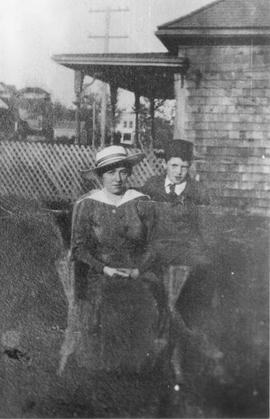 Unidentified woman and boy